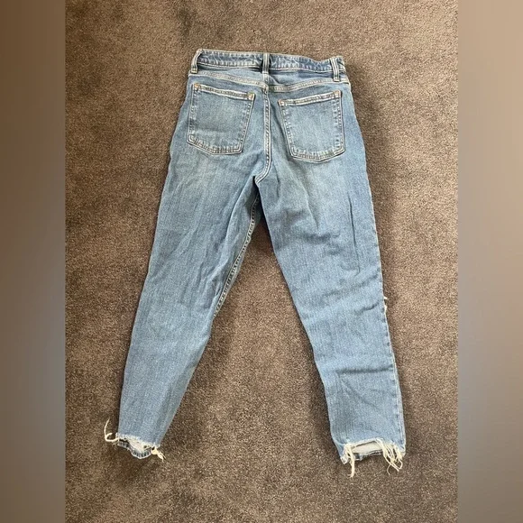 Abercrombie & Fitch Medium Blue High-Rise Mom Jeans - Picture 3 of 4